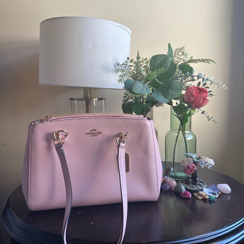 Coach Pink Shoulder Bag with Gold Hardware